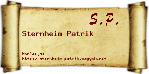 Sternheim Patrik névjegykártya